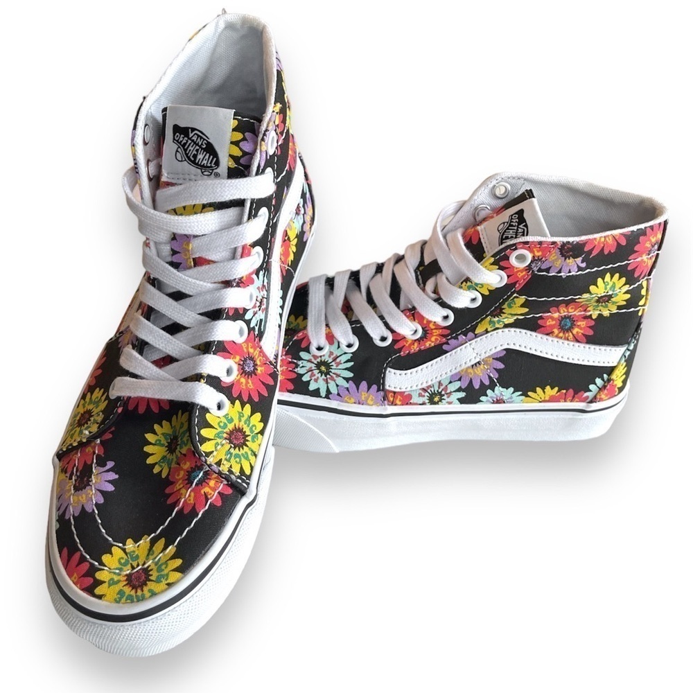 Vans Sk8-Hi Tapered Skate Shoe - Black / Peace Floral 7.5M / 9W​​​​​​​​